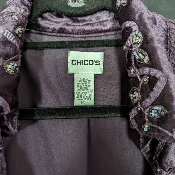 Chico's Purple Crinkle Jacket Size 1 - Picture 3 of 6